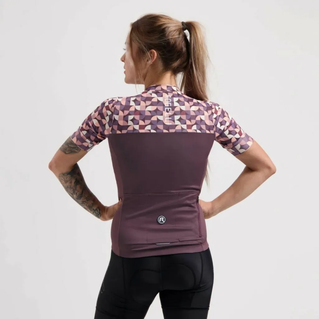 Essential Graphic fietsshirt dames bordeaux coral*Rogelli