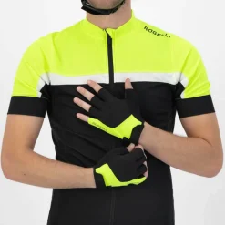 Essentials fietshandschoenen heren zwart fluor  geel*Rogelli Hot