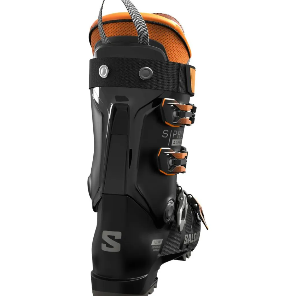 S/Pro Alpha 100 LV skischoenen heren black orange tiger dark grey*Salomon Outlet