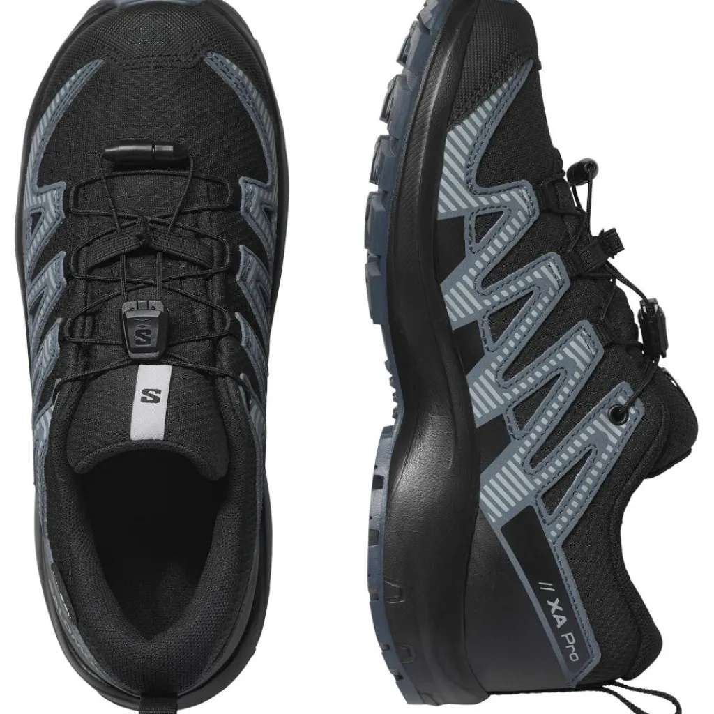 XA PRO V8 WATERPROOF wandelschoenen junior black turbulence quarry*Salomon Outlet
