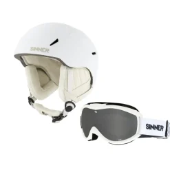 Combi-pack CREST skihelm met Toxic skibril white*Sinner Sale
