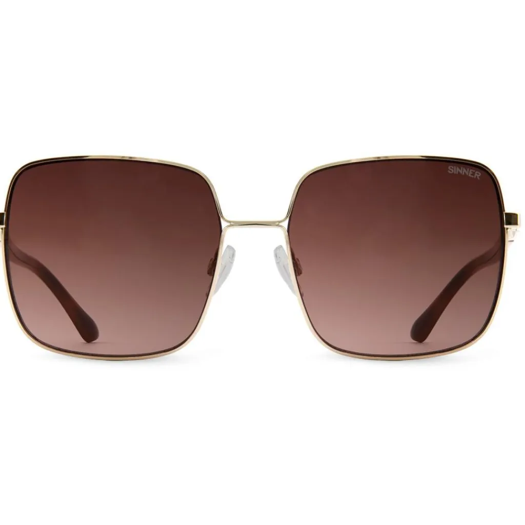 Madiki zonnebril gradient brown shiny gold metal*Sinner Discount