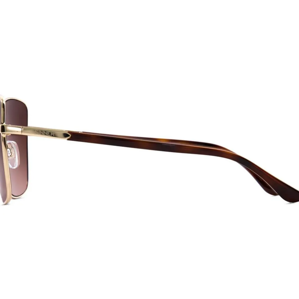 Madiki zonnebril gradient brown shiny gold metal*Sinner Discount