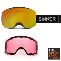 SNOWFLAKE skibril orange mirror black*Sinner Discount