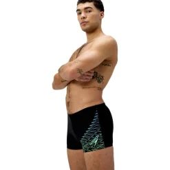 Medley Logo zwemboxer heren black green*Speedo Discount