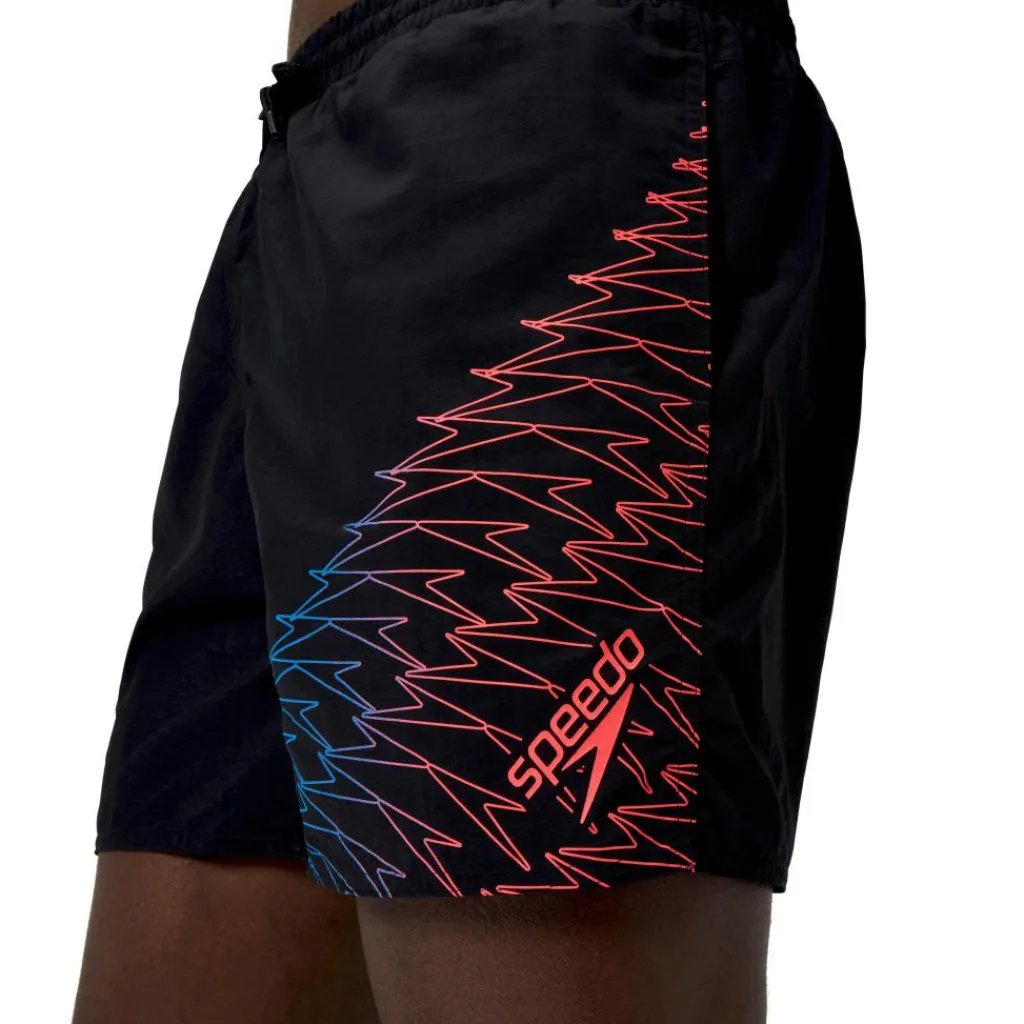 Medley Logo zwembroek heren black neon coral*Speedo Online