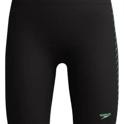 Plastisol Placement Jammer zwemboxer junior black green*Speedo