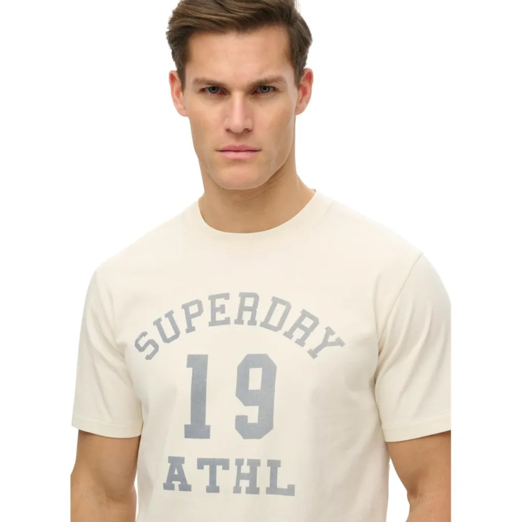 Athletic Essential shirt heren desert bone off white*Superdry Outlet