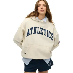 Athletic Essentials hoodie dames desert bone off white*Superdry Clearance