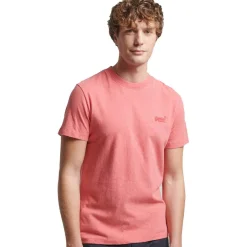 Essential Logo shirt heren punch pink marl*Superdry