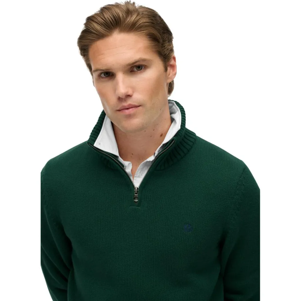 Henley sweater heren forest green*Superdry Clearance