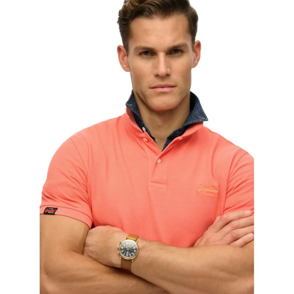 Vintage Destroy polo heren hot coral*Superdry Online